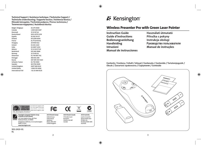 Kensington wireless presenter pro Instruction guide