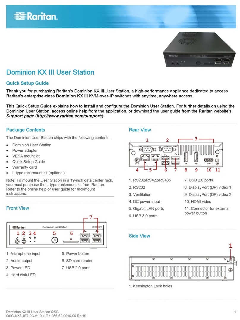 Raritan dominion kx III Quick setup guide