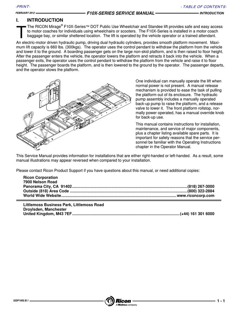 Ricon Mirage F10X Series User manual