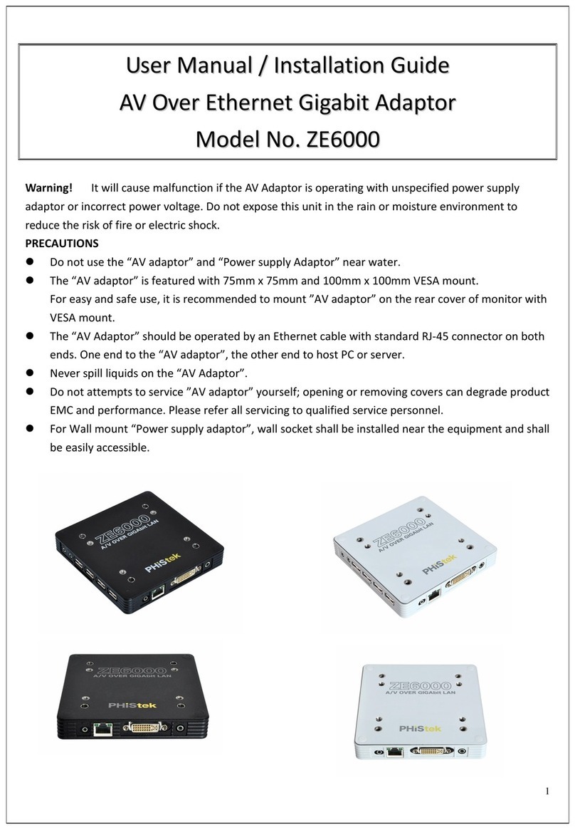 Phistek ZE6000 User manual and installation guide