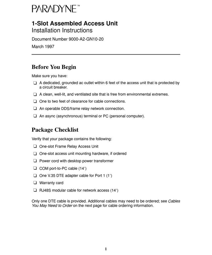 Paradyne 9000-A2-GN10-20 User manual