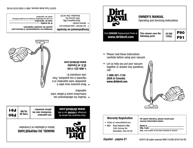 Dirt Devil F91 owner's manual