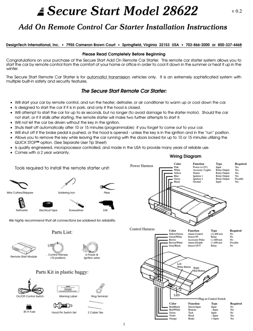 DesignTech secure start 28622 installation instructions