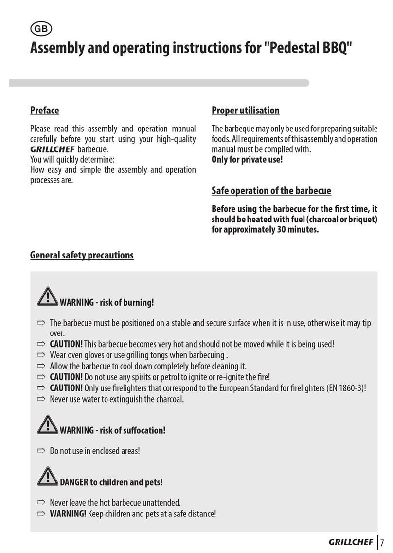 GrillChef pedestal bbq Assembly and operating instructions
