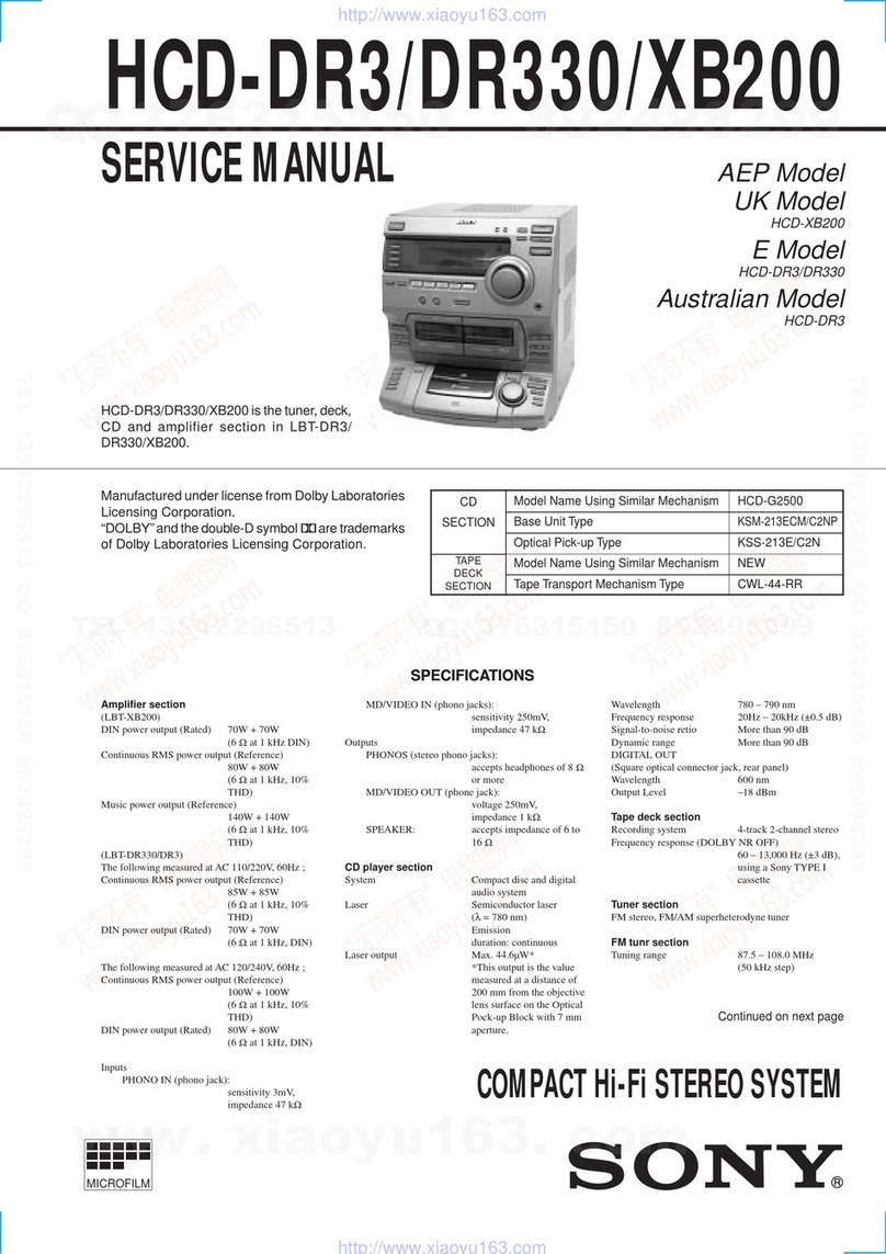 Sony HCD-DR3 User manual
