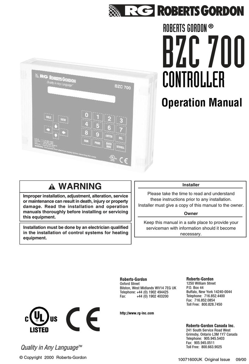 Roberts Gorden bzc 700 Operation manual Roberts Gorden bzc 700 Operation manual