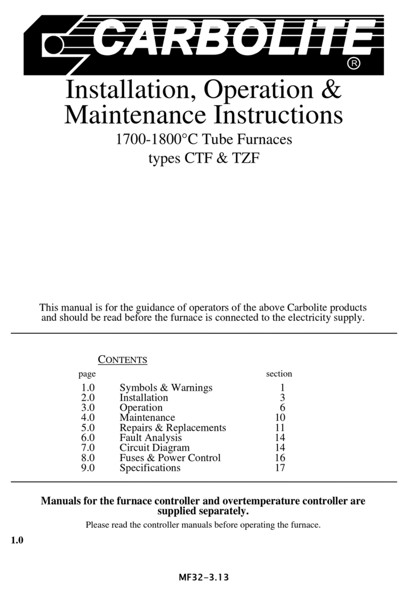 Carbolite CTF Installation, operation & maintenance instructions