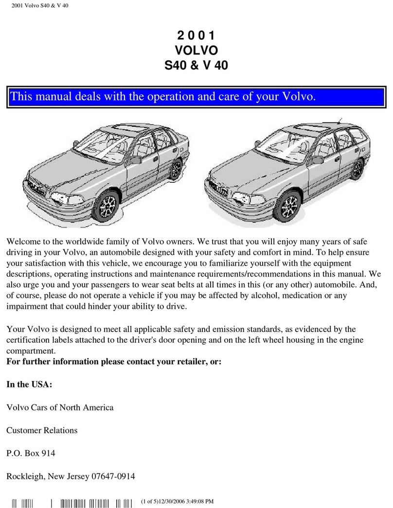 Volvo S40 2001 owner's manual
