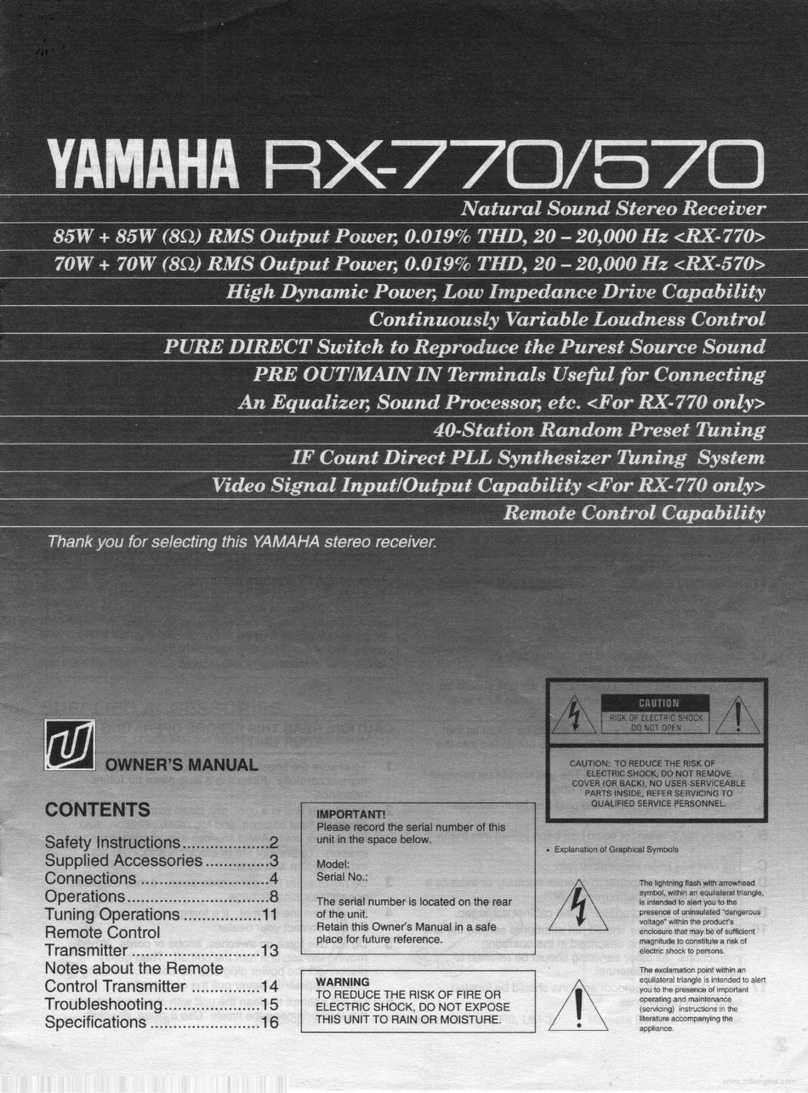Yamaha RX-570 owner's manual