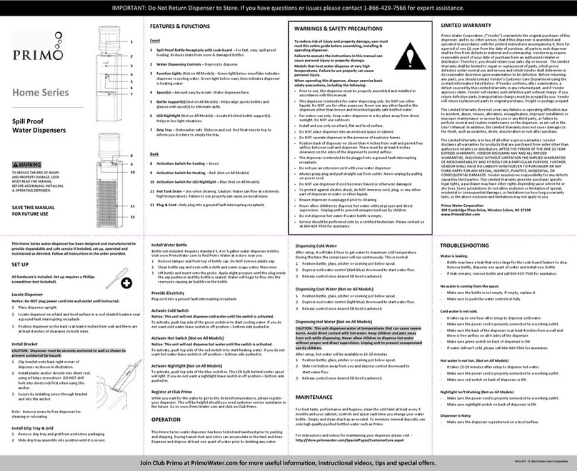 Primo Water 900128 user manual Primo Water 900128 user manual