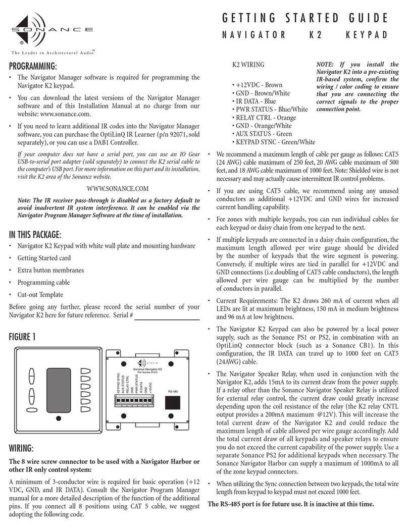 Sonance Navigator K2 Getting started guide
