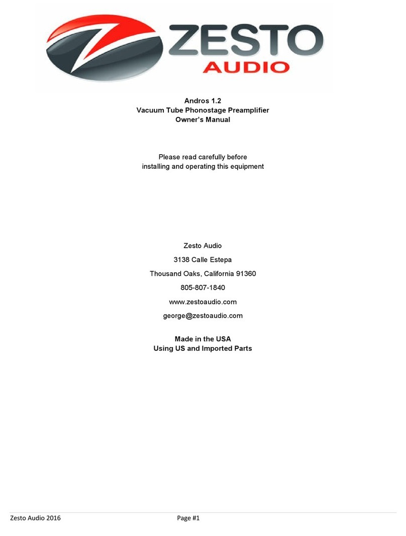 zesto Andros 1.2 owner's manual