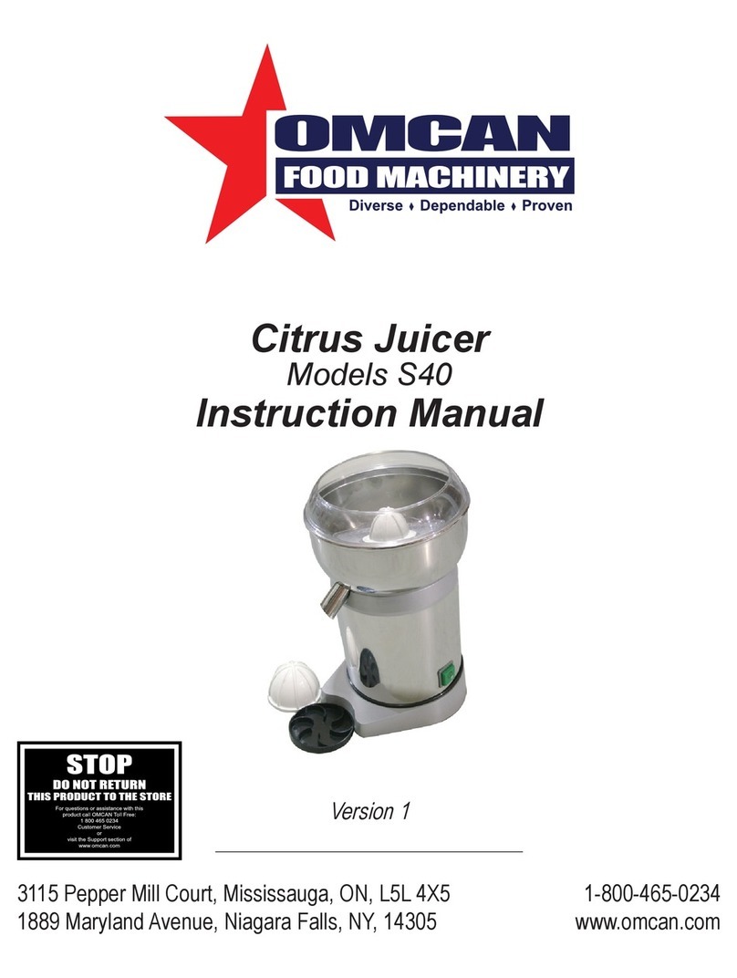 Omcan S40 User manual