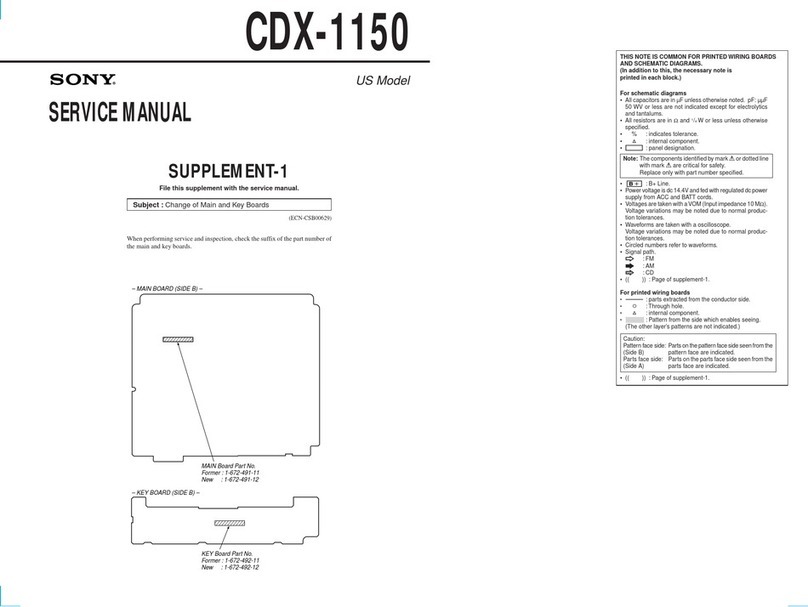 Sony CDX-1150 - Compact Disc Player User manual