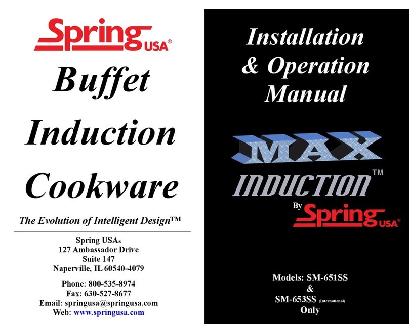 Spring USA MAX Induction SM-651SS Installation & operation manual