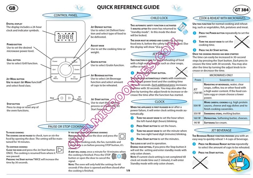 Whirlpool GT384BL Quick reference guide
