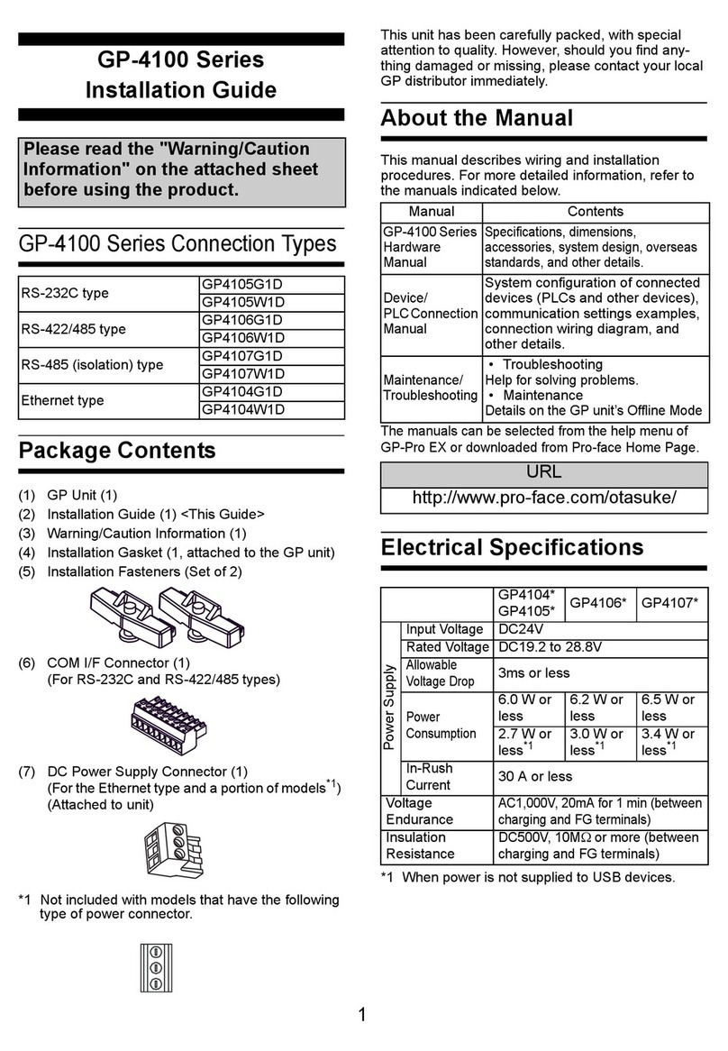 Pro-face GP-4100 series installation guide Pro-face GP-4100 series installation guide