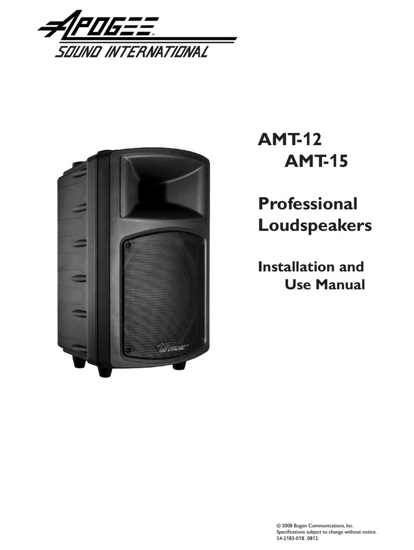 APOGEE ACOUSTICS AMT-12 Installation and use manual