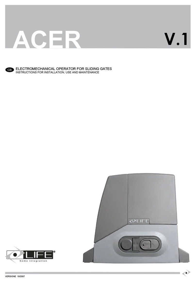 Life acer Instructions for installation, use and maintenance