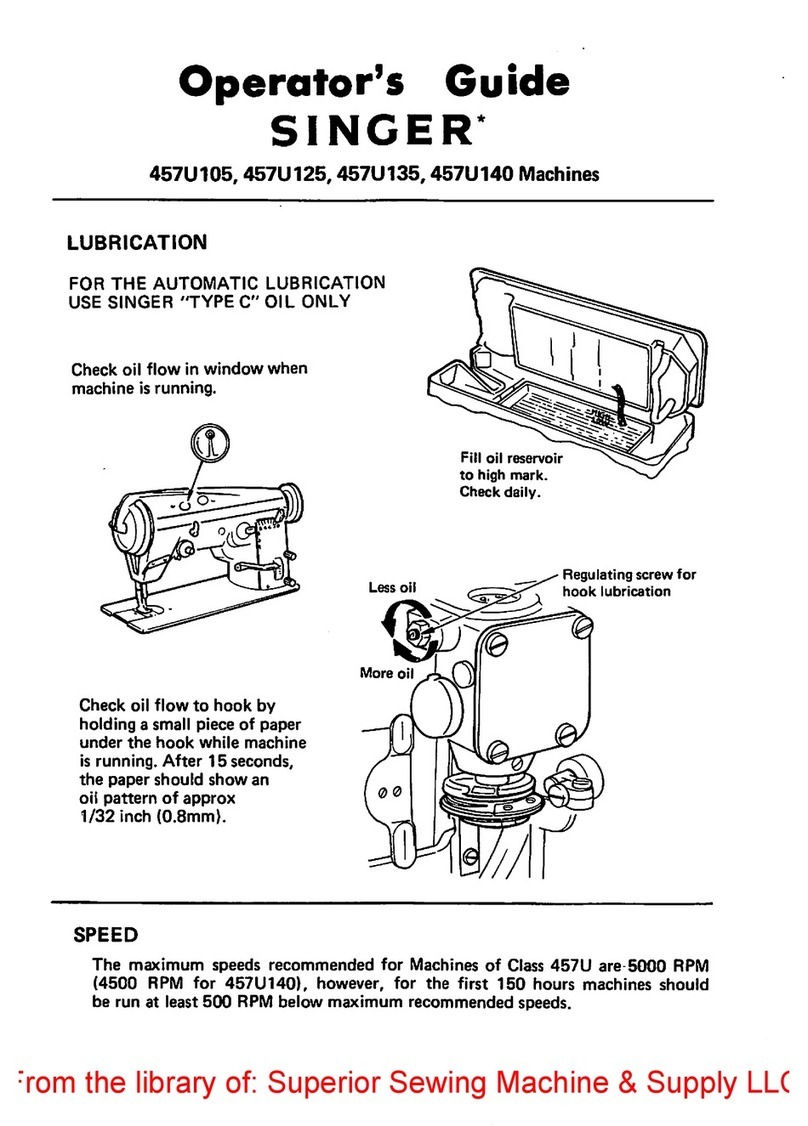 Singer 457U135 Operator's guide