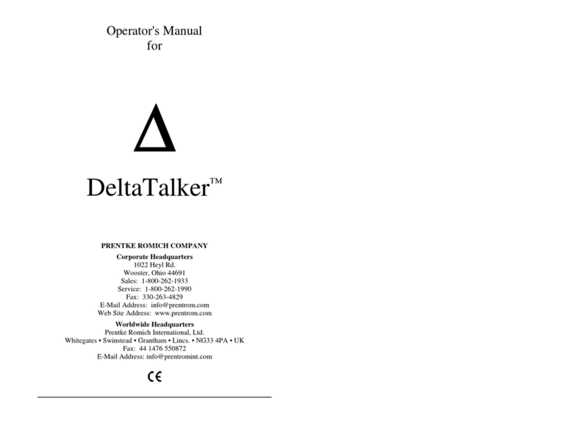 Prentke Romich Company DeltaTalker Operator's manual