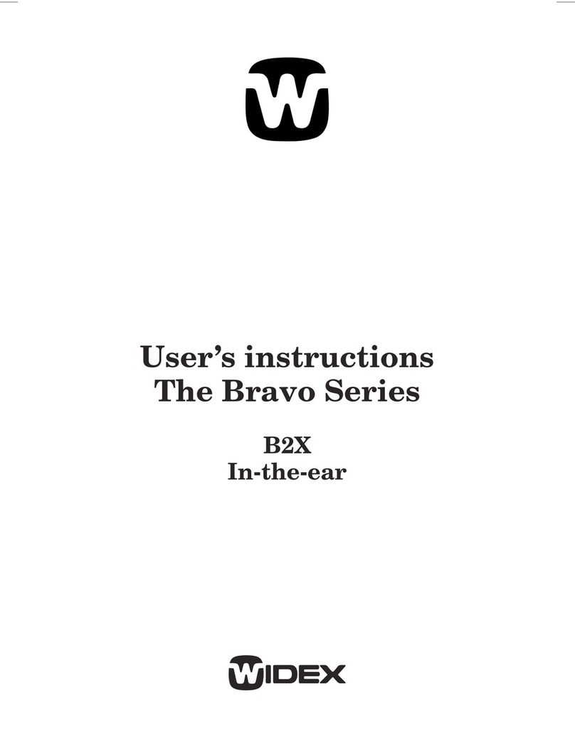 Widex B2X The Bravo Series User instructions