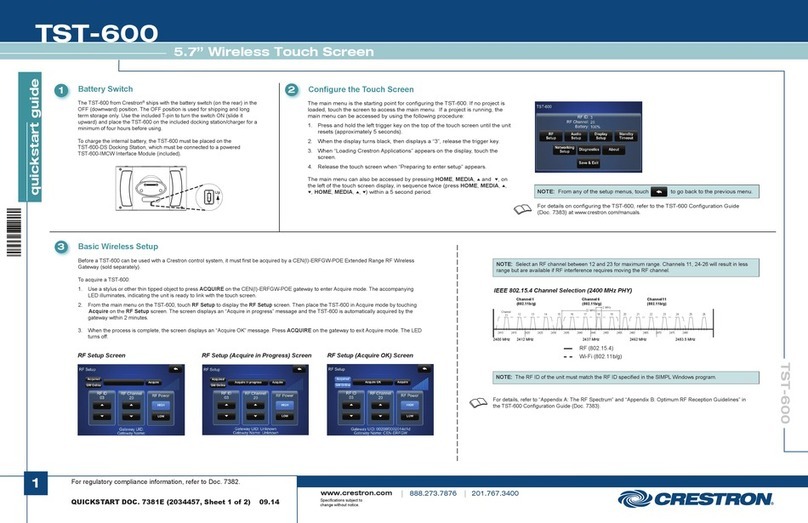 Crestron TST-600 User manual