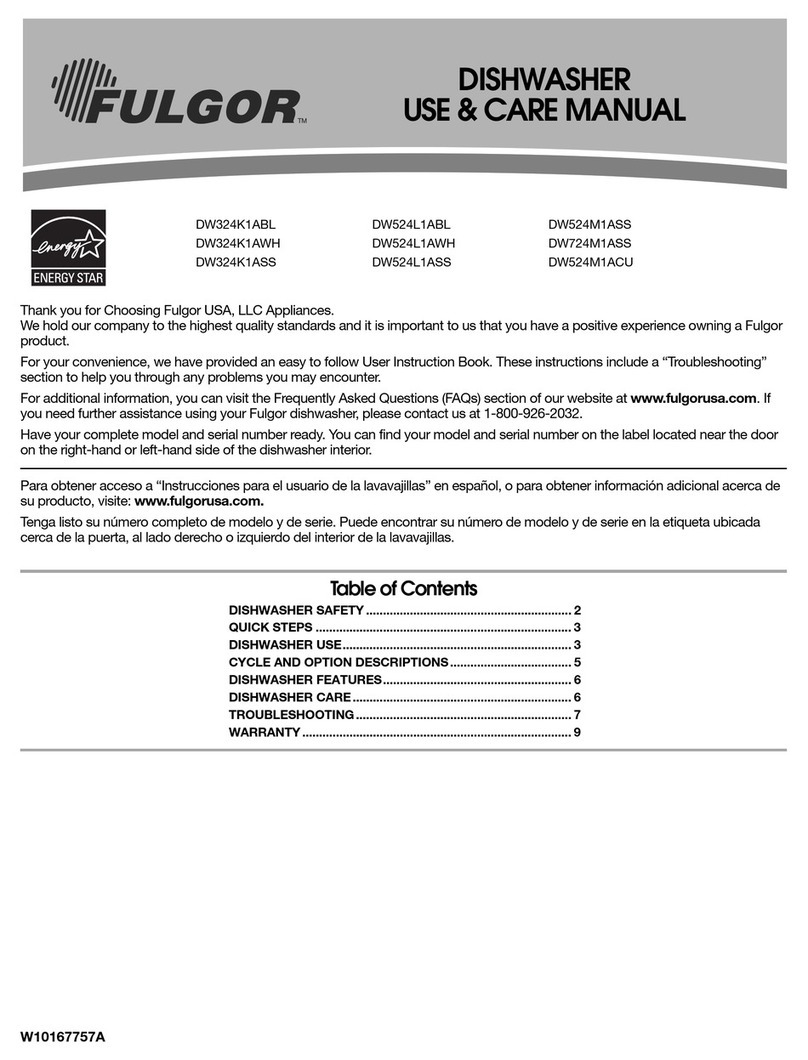 FULGOR DW324K1ABL Use & care manual