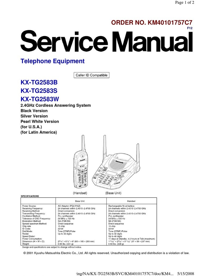 Panasonic KXTG2583B - 2.4 GHZ CORDLESS PHO User manual Panasonic KXTG2583B - 2.4 GHZ CORDLESS PHO User manual