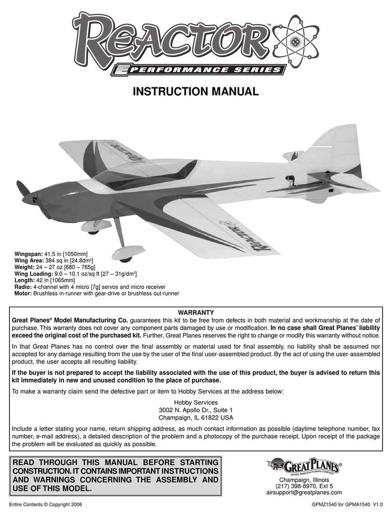 GREAT PLANES Reactor instruction manual GREAT PLANES Reactor instruction manual