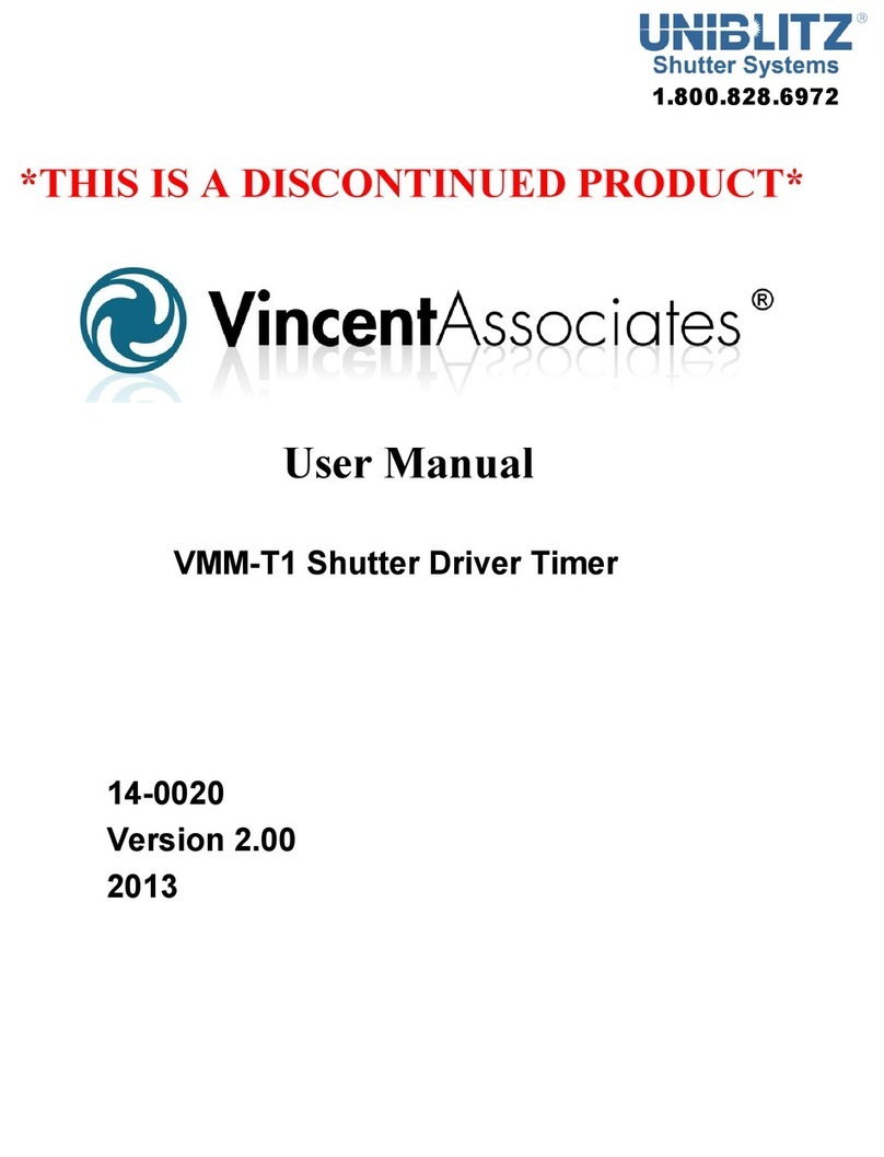 Vincent Associates UNIBLITZ VMM-T1 user manual