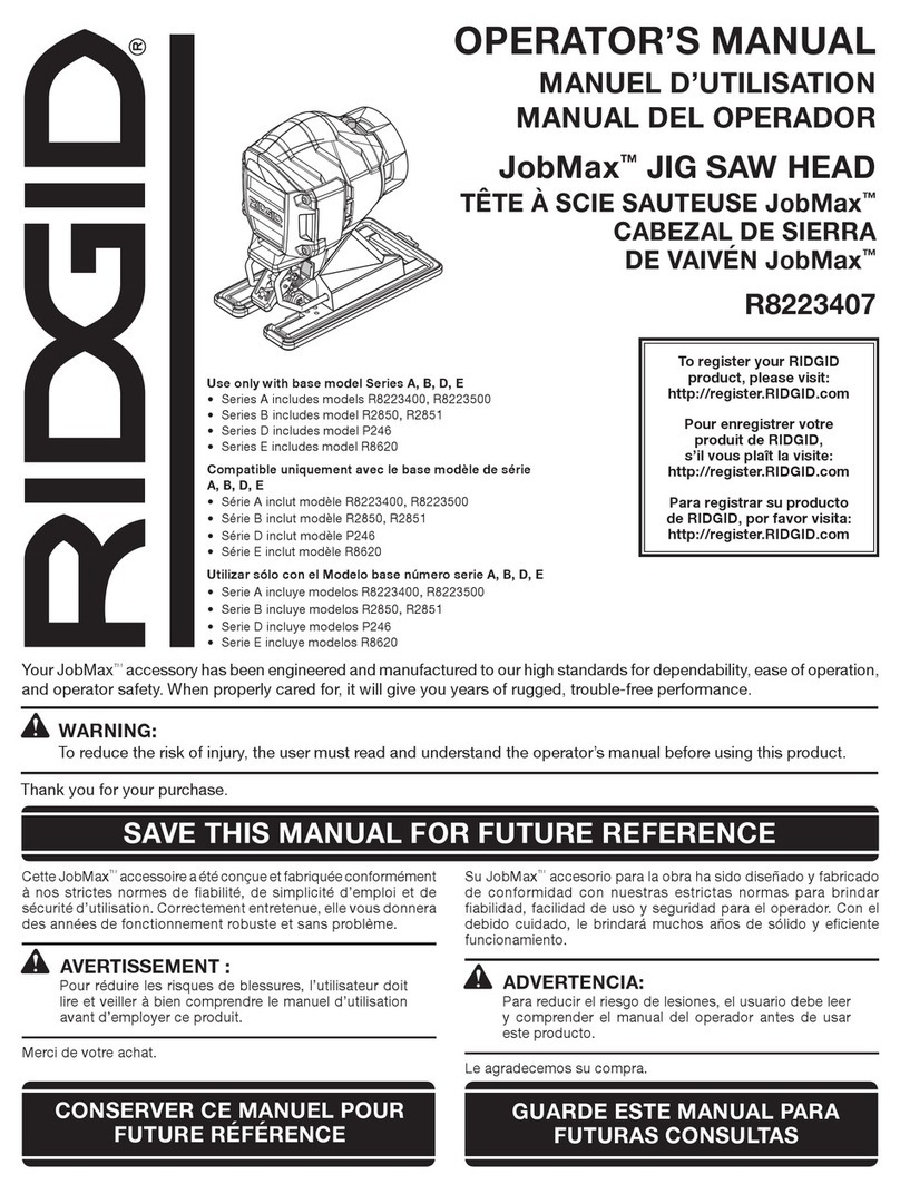 RIDGID jobmax R8223407 Operator maintenance