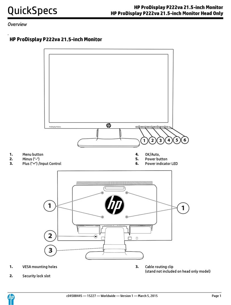 HP ProDisplay P222va User instructions HP ProDisplay P222va User instructions