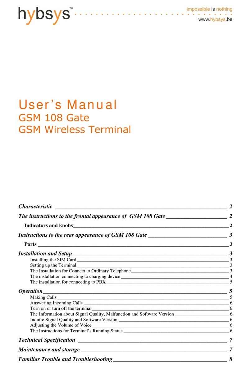 hybsys GSM 108 Gate user manual