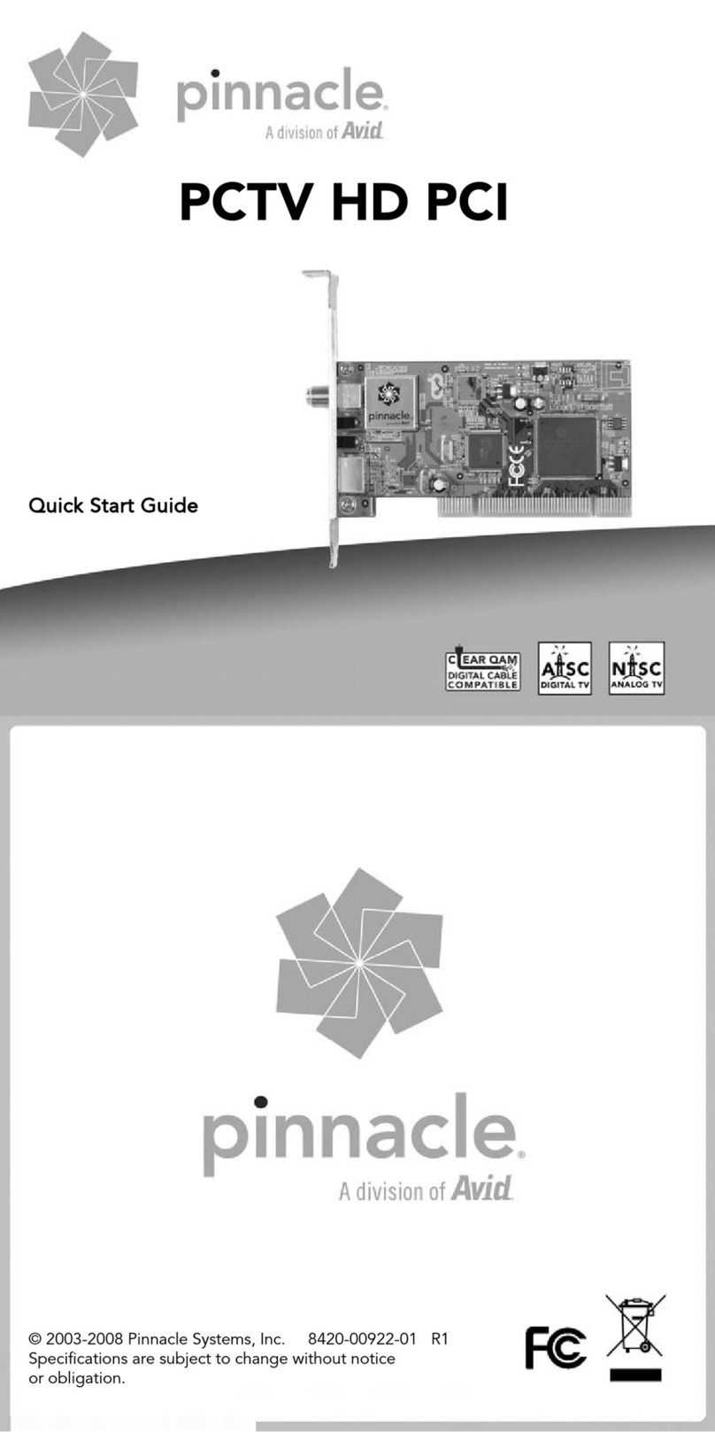 Pinnacle PCTV HD PCI User manual