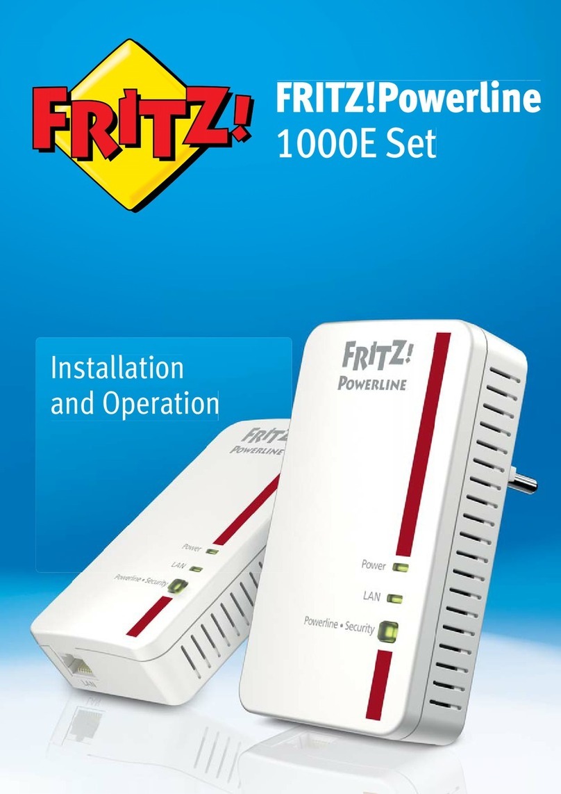 Fritz! Powerline 1000E Installation and operation