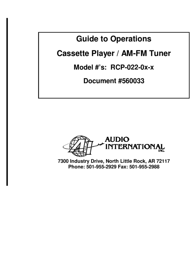 Audio international RCP-022-0x-x Guide to operations