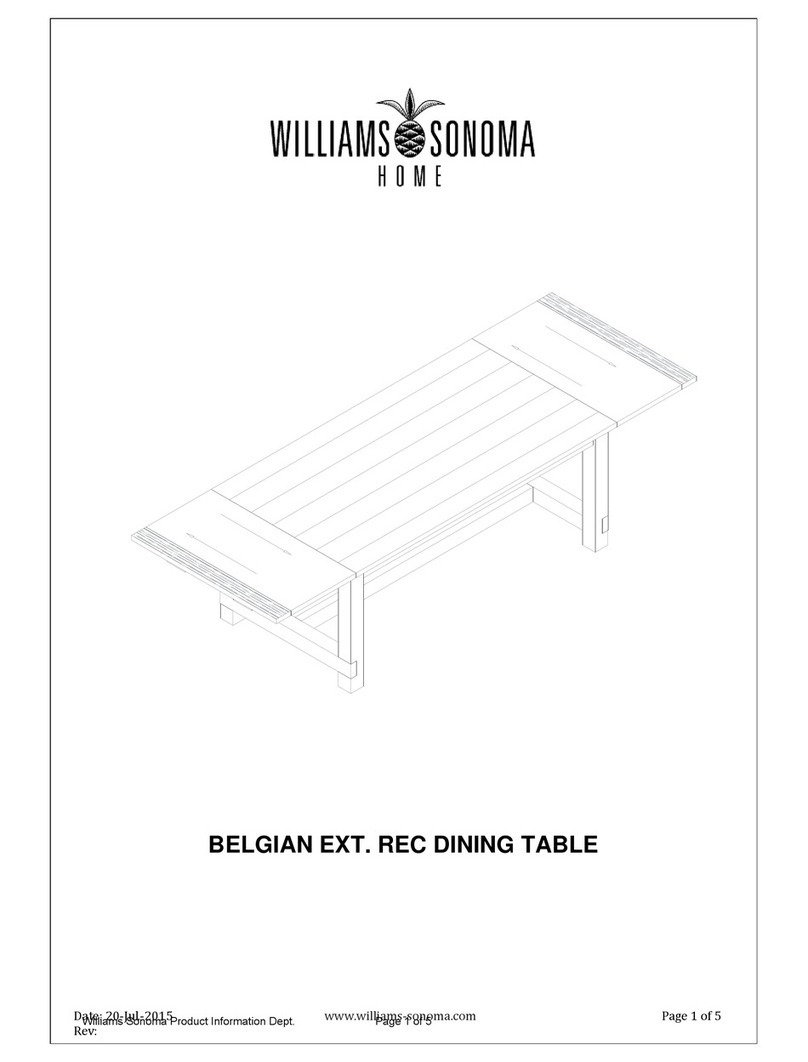 Williams-Sonoma BELGIAN EXT. REC DINING TABLE Assembly instructions