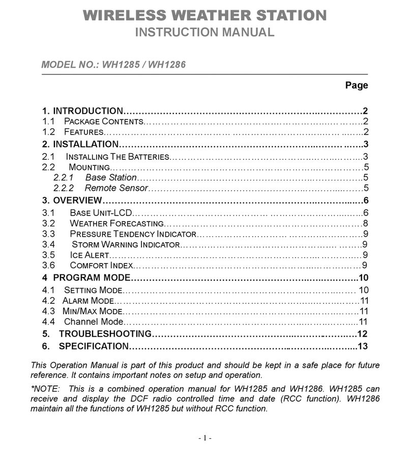 Fine Offset Electronics WH1285 instruction manual