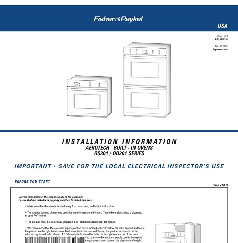 Fisher & Paykel OS301 Service manual Fisher & Paykel OS301 Service manual