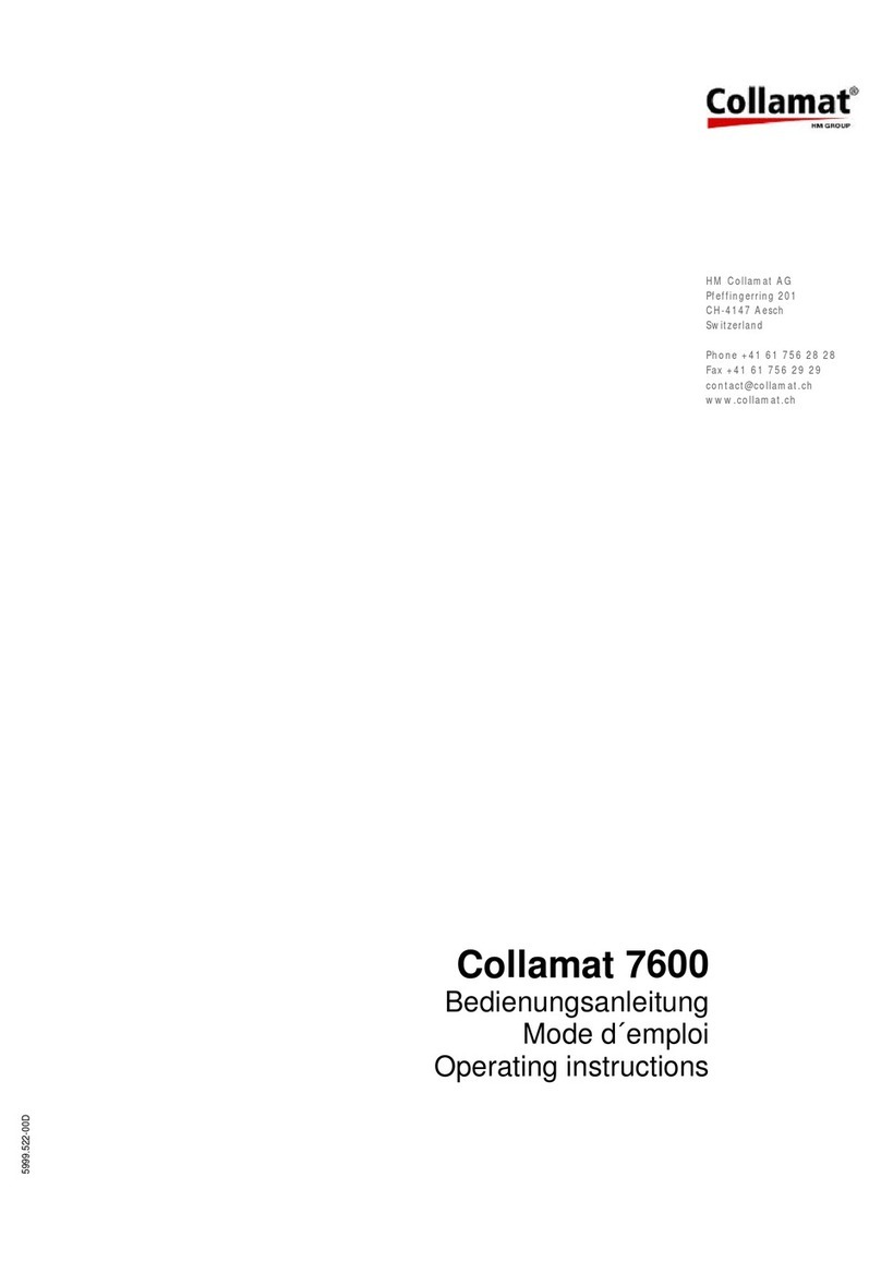Collamat 7600 operating instructions