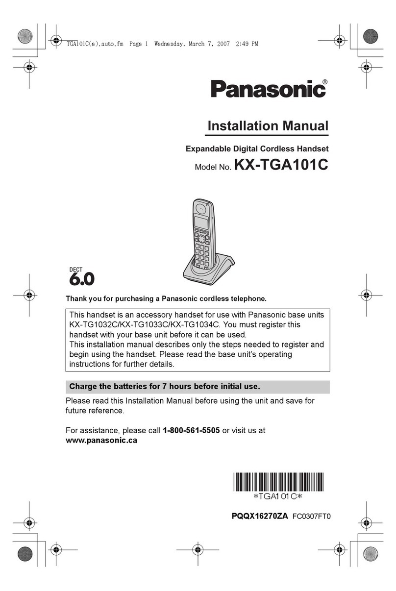 Panasonic KX-TGA101C installation manual