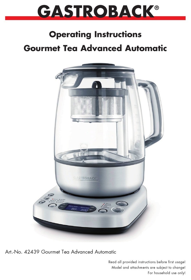 Gastroback 42439 Gourmet Tea Advanced Automatic operating instructions