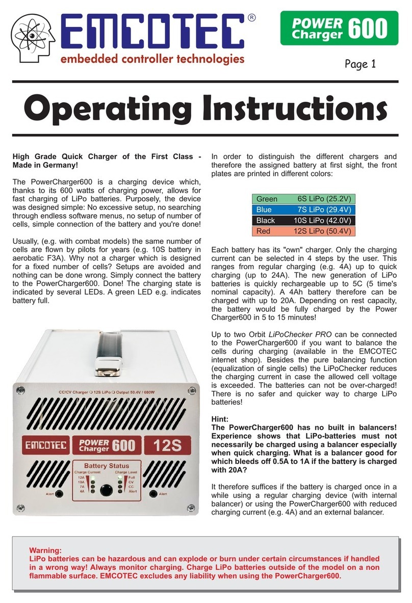 Emcotec PowerCharger600 operating instructions