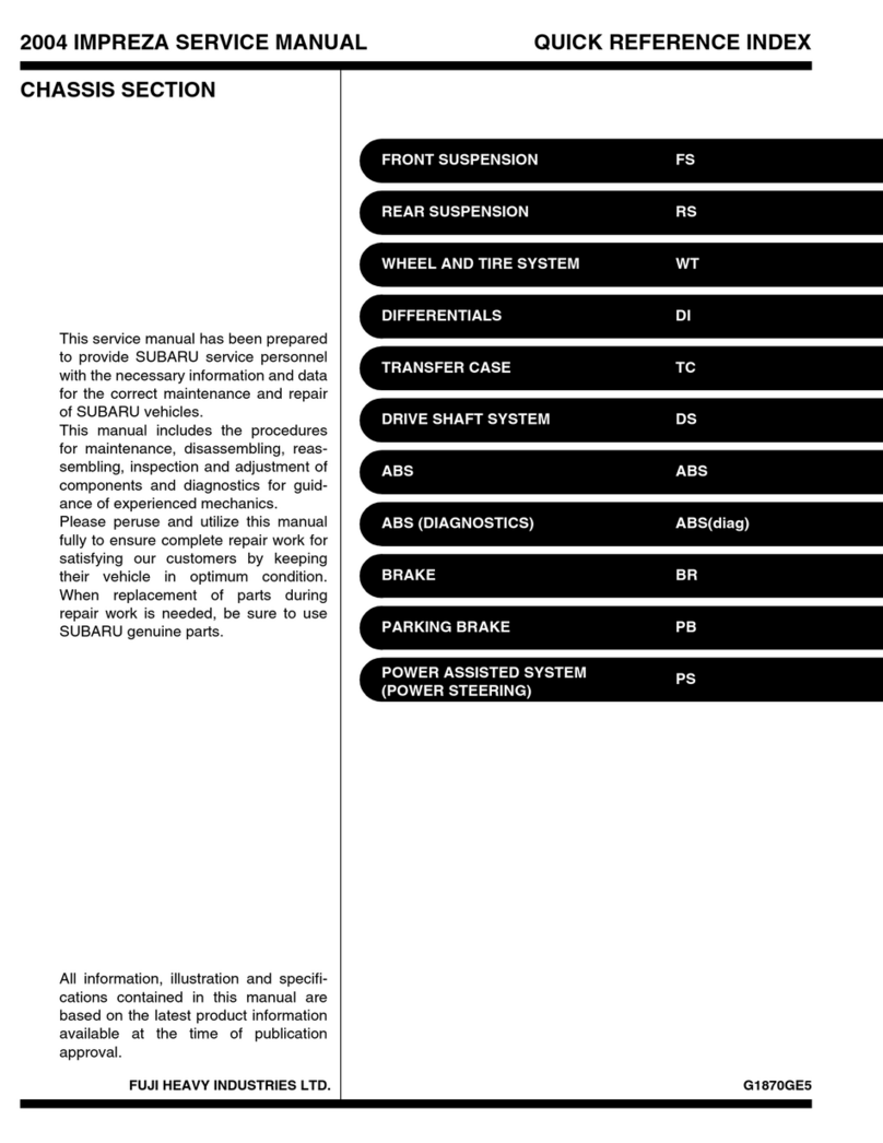 Subaru Impreza 2004 User manual