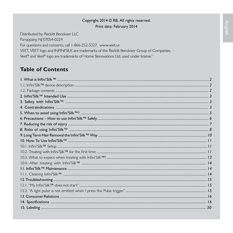 Veet Infini'Silk User manual