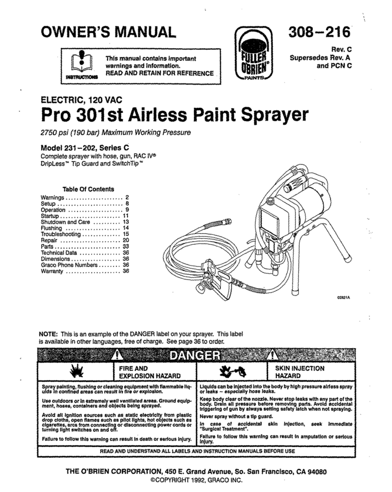Graco PRO 301ST User manual Graco PRO 301ST User manual