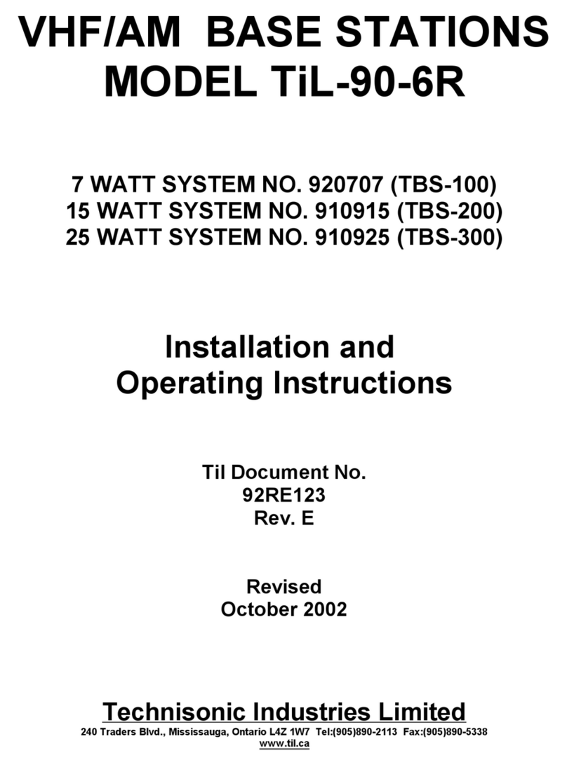 Technisonic Industries Limited TiL-90-6R Installation and operating instructions