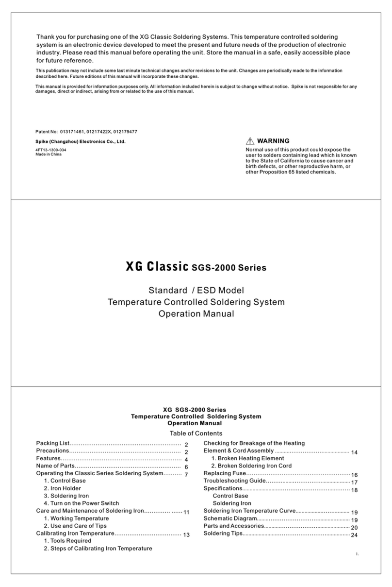 Spike xg classic SGS-2000 series Operation manual