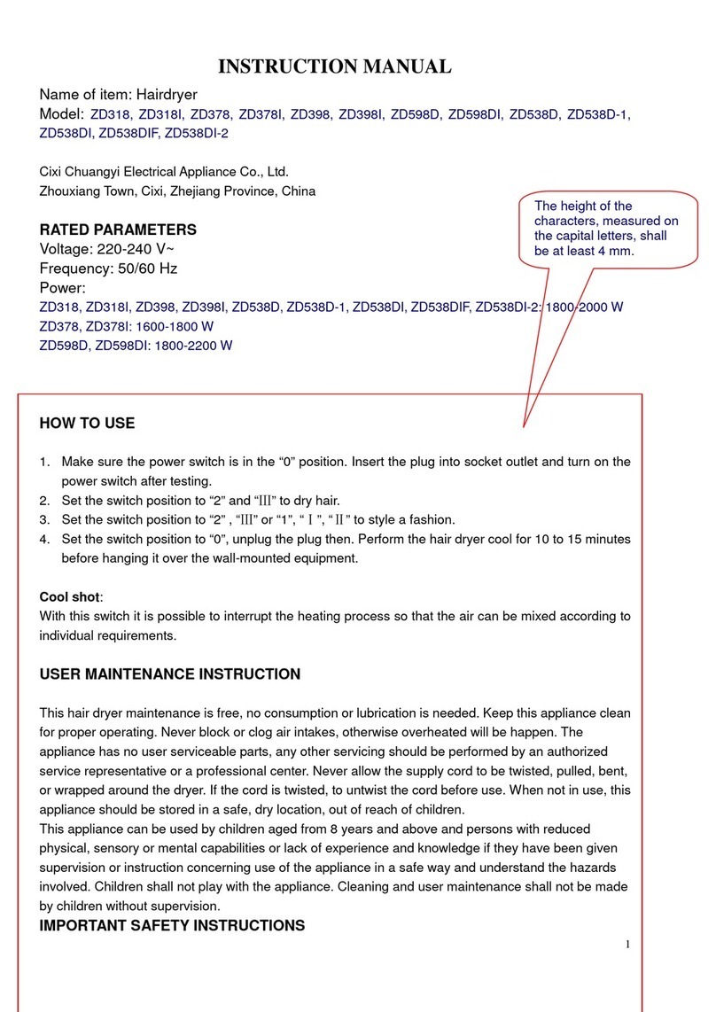Cixi Chuangyi ZD318 instruction manual